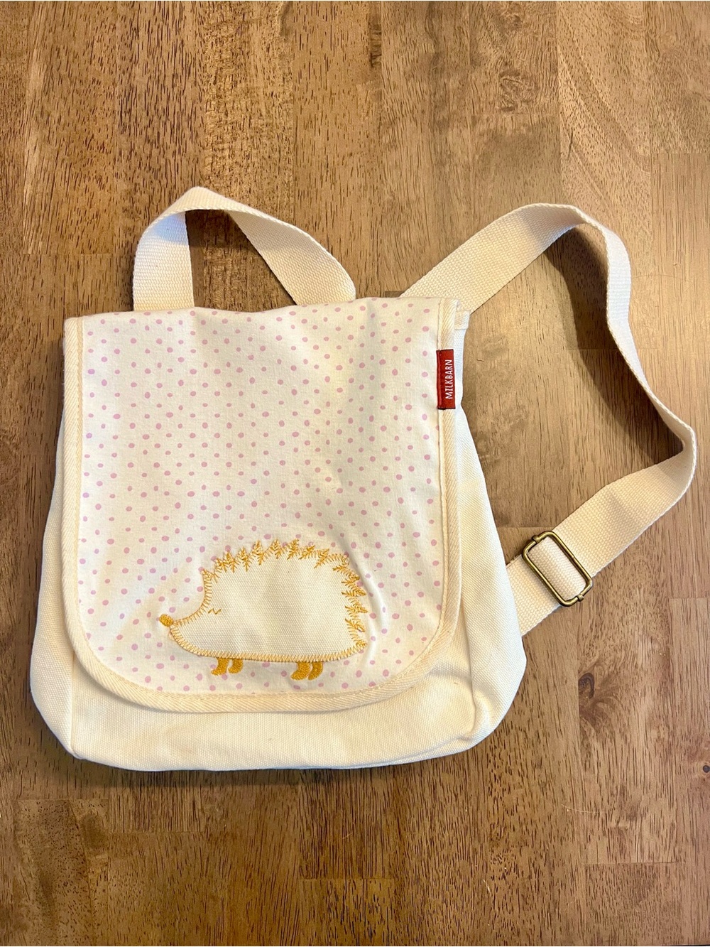 Milkbarn Kids Hedgehog Canvas Crossbody Messenger Bag Toddler Purse
